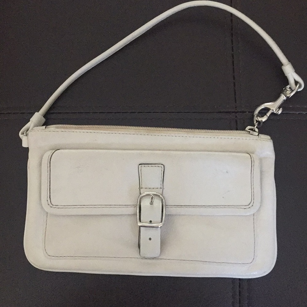 Cream Coach wristlet